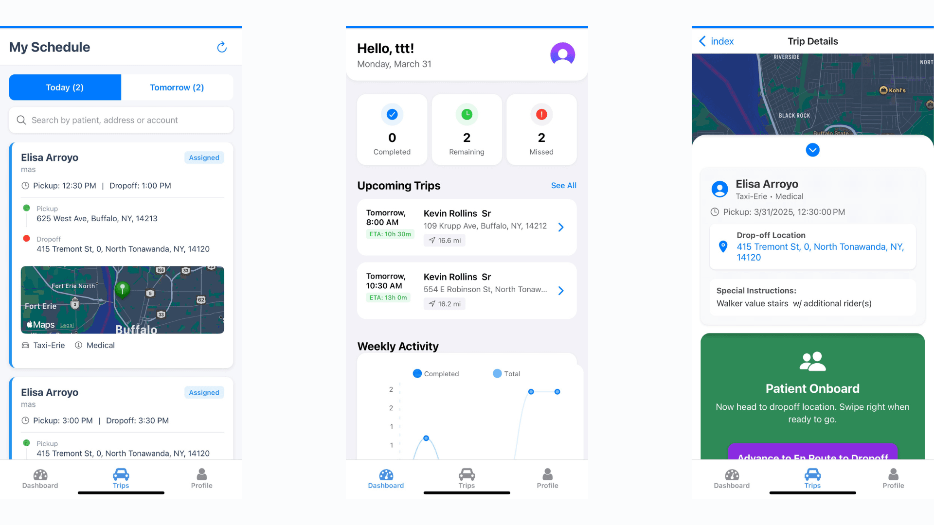 Axen driver mobile application