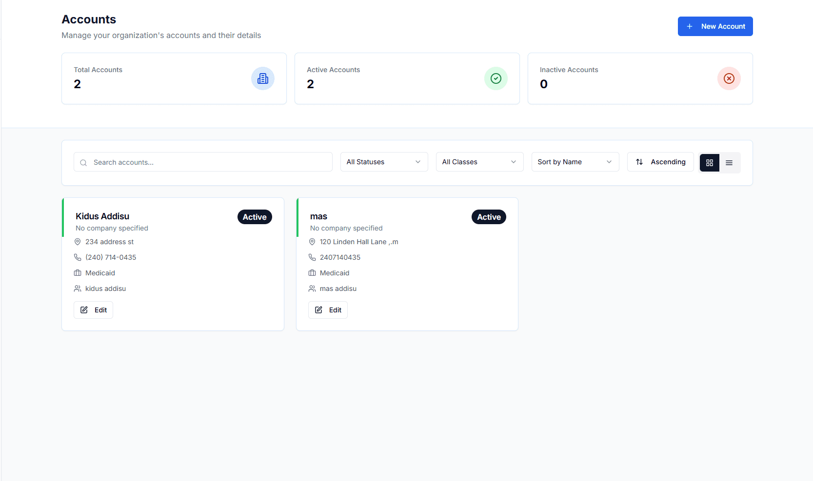A/R dashboard showing reimbursements and denials